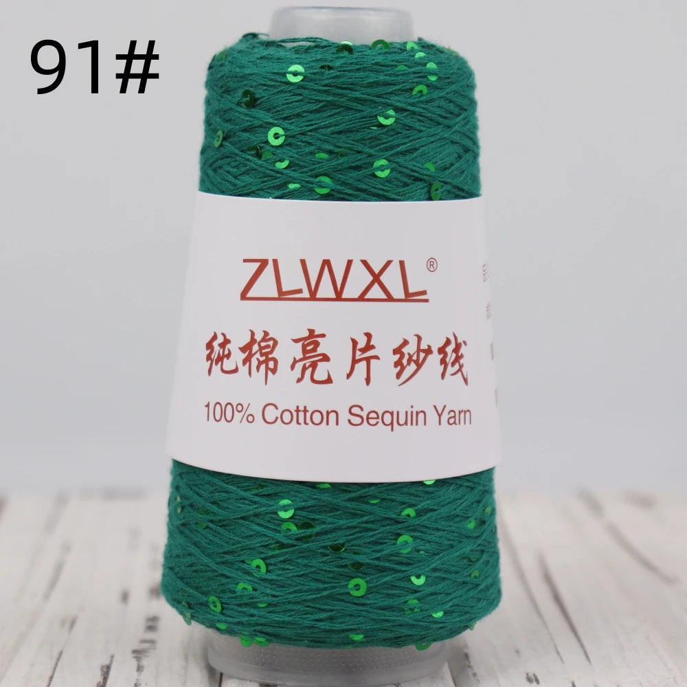   Блэк – fil de coton à paillettes, 100g, 800M, 3mm, décoration tricotée, crochet à la main, tricot jaune