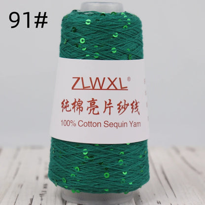   Блэк – fil de coton à paillettes, 100g, 800M, 3mm, décoration tricotée, crochet à la main, tricot jaune