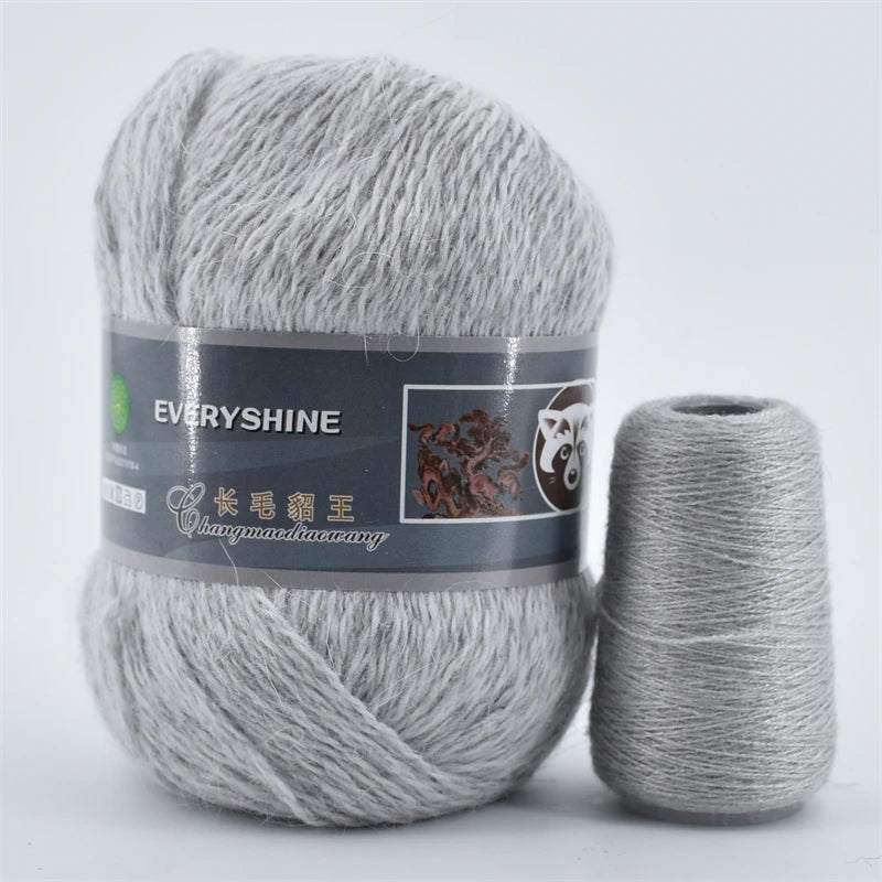 Fil de fourrure de vison pour fils pour tricoter et Crochet, fil de t-shirt en dentelle à 2 plis pour tricoter à la main, couture, 1 écheveau 340 M 50 + 20g