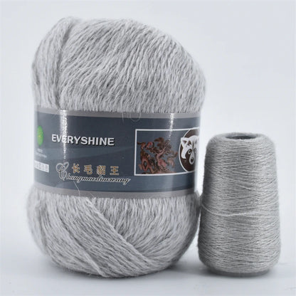 Fil de fourrure de vison pour fils pour tricoter et Crochet, fil de t-shirt en dentelle à 2 plis pour tricoter à la main, couture, 1 écheveau 340 M 50 + 20g