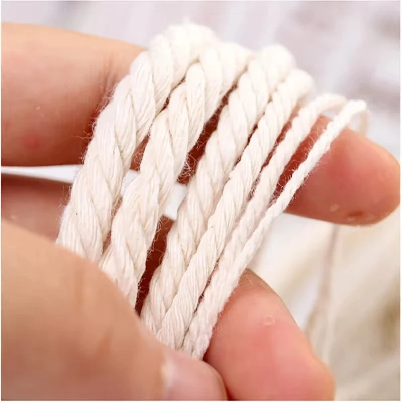 Macramé en ULde coton pour bricolage, artisanat, cintres de plantes, Noël et mariage, 1mm, 2mm, 3mm, 4mm, 5mm, 6mm, 109 verges, 218 verges