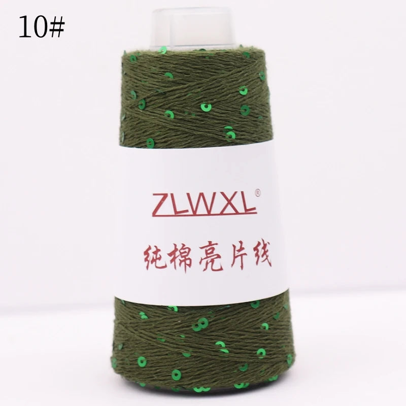   Блэк – fil de coton à paillettes, 100g, 800M, 3mm, décoration tricotée, crochet à la main, tricot jaune