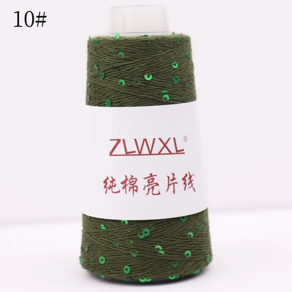   Блэк – fil de coton à paillettes, 100g, 800M, 3mm, décoration tricotée, crochet à la main, tricot jaune