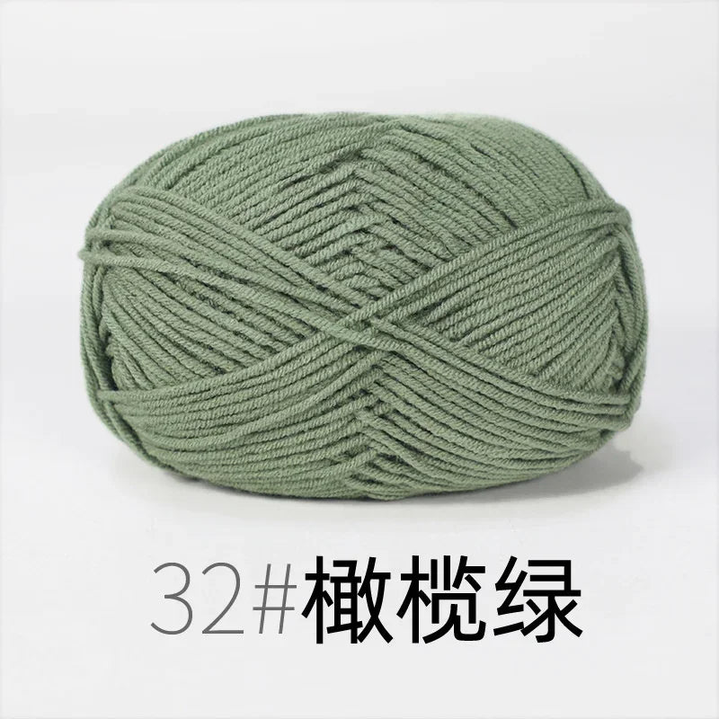 Fil de Lanas teint en coton au lait, 86 couleurs, 4 plis, pour bébé, chapeau, écharpe, pull, poupées, artisanat fait à la main