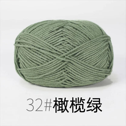 Fil de Lanas teint en coton au lait, 86 couleurs, 4 plis, pour bébé, chapeau, écharpe, pull, poupées, artisanat fait à la main