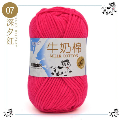 Fil à tricoter en coton au lait, 5 brins, 50g, pour bricolage de sacs de poupée, fil, écharpe, chaussettes