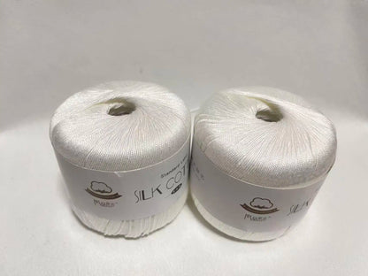 Nouveau 2 pièces noël soie dentelle coton lait Crochet fil bébé tricoté à la main chaud doux fil à tricoter pour le tricot à la main