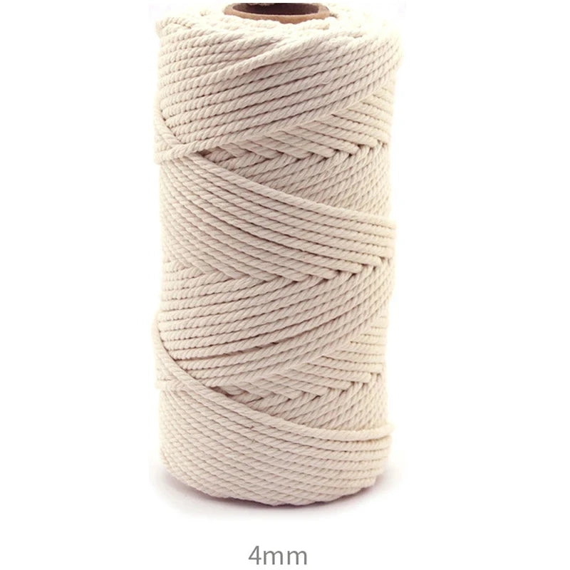 Macramé en ULde coton pour bricolage, artisanat, cintres de plantes, Noël et mariage, 1mm, 2mm, 3mm, 4mm, 5mm, 6mm, 109 verges, 218 verges