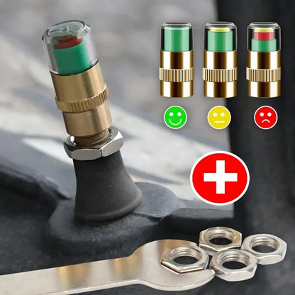 Indicateur de pression de voiture, couvercle de assujetanti-poussière, version antivol, noyau de cuivre complet, moniteur de bouchon d'iode basse pression