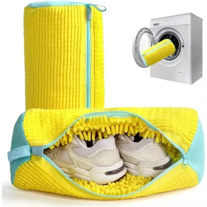 2/1 pièces sac de lavage de chaussures Machine à laver sacs à linge avec fermeture à glissière chaussures sacs de nettoyage chaussures blanchisserie Fibers moelleuses Sneaker