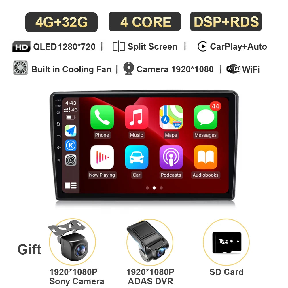 Autoradio Android 15 Carplay pour citroën C5 2 2008 2009 - 2017, lecteur multimédia GPS de Navigation, WiFi + 4G stéréo, vidéo DSP automatique BT