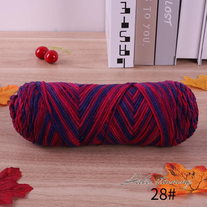 Pull auto-tissé en coton au lait teint à 5 brins, écharpe, couverture moyenne épaisse, fil au Crochet tissé fait à la main, 300g