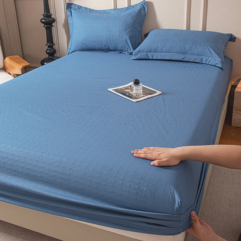 Drap-housse avec bande élastique, couleur unie, housse de matelas douce pour lit simple, double, king, queen, 90/120/140/150/160/180x200cm