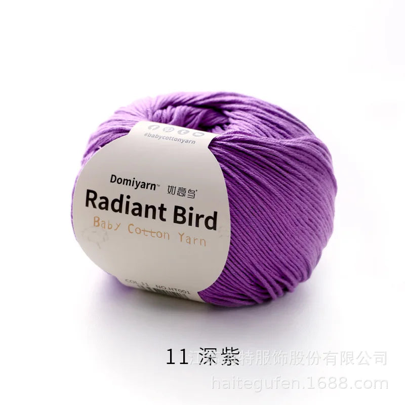 Fil de coton pur 100% biologique, fil pour bébé 50g pour tricoter, crochet et artisanat, crochet tissé à la main, pull, chapeau, fil d'écharpe