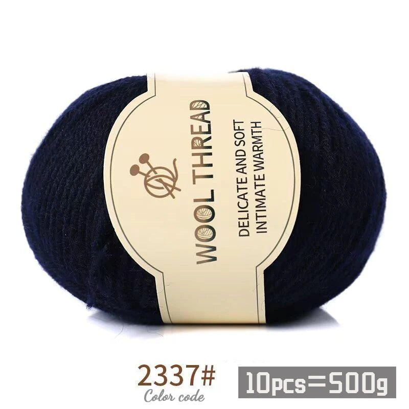 500g 290 Fil de laine d'alpaga peigné moyennement grossier, kit de matériel de tricot fait à la main chaud et à la mode pour l'automne et l'hiver, plusieurs couleurs de boules de fil pour fabriquer des pulls, des foulards