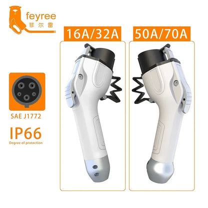 قابس شاحن السيارة الكهربائية Feyree Type1، 16 أمبير 3.5 كيلو واط / 32 أمبير 7 كيلو واط، موصل أحادي الطور SAE J1772 لمحطة شحن السيارات الكهربائية