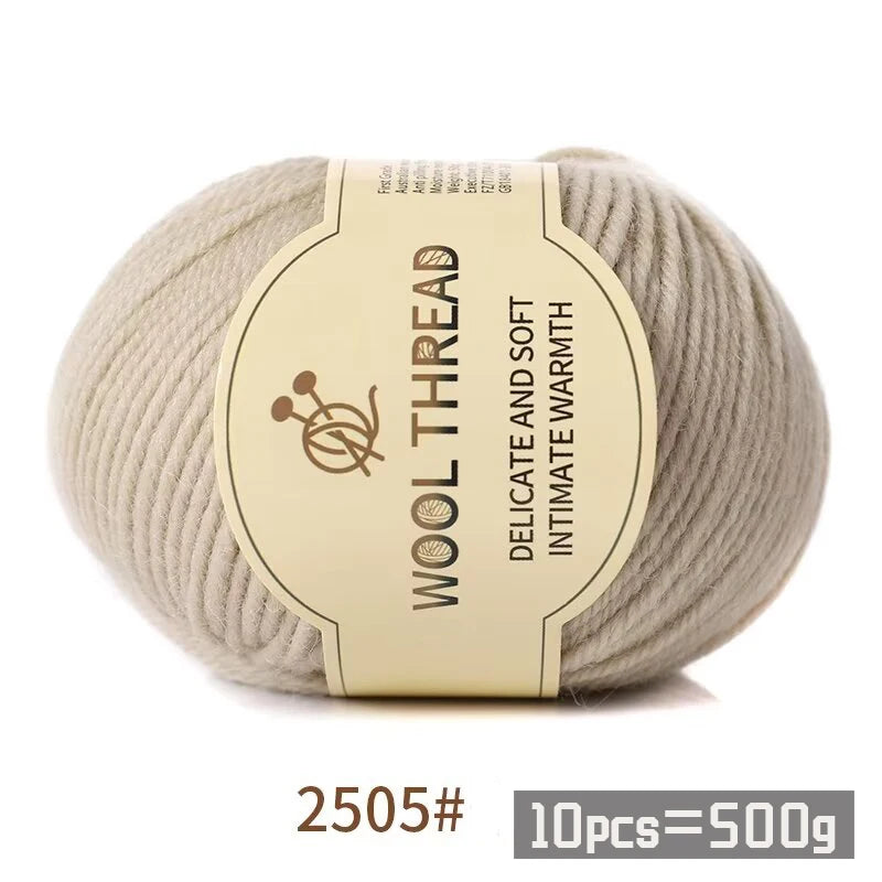 500g 290 Fil de laine d'alpaga peigné moyennement grossier, kit de matériel de tricot fait à la main chaud et à la mode pour l'automne et l'hiver, plusieurs couleurs de boules de fil pour fabriquer des pulls, des foulards
