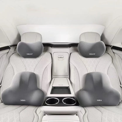 Oreiller de Protection du cou en mousse à mémoire de forme pour voiture, coussin de dossier lombaire, coussin d'appui-tête de voiture