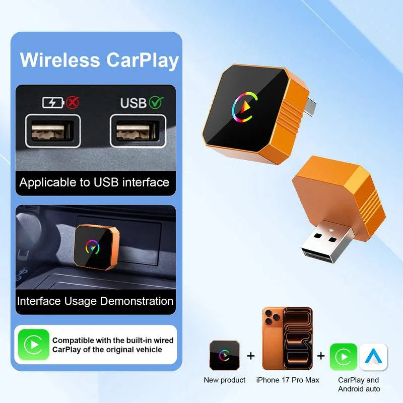 Adaptateur sans fil CarPlay Android Auto Pro3.0 2 en 1 Boîte d'infodivertissement automobile 2026 Nouveau Plug & Play Connexion rapide automatique