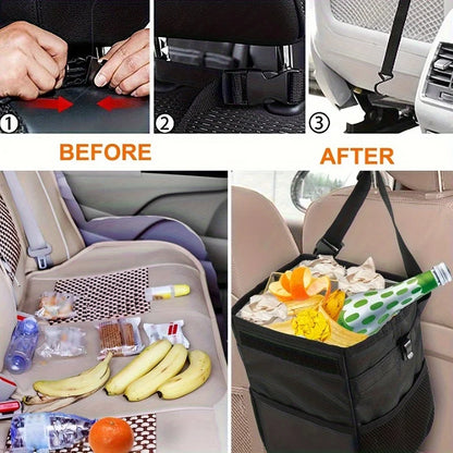 Poubelle de voiture avec couvercle, boîte de rangement pliante, poubelle de voiture étanche, rangement de siège de voiture