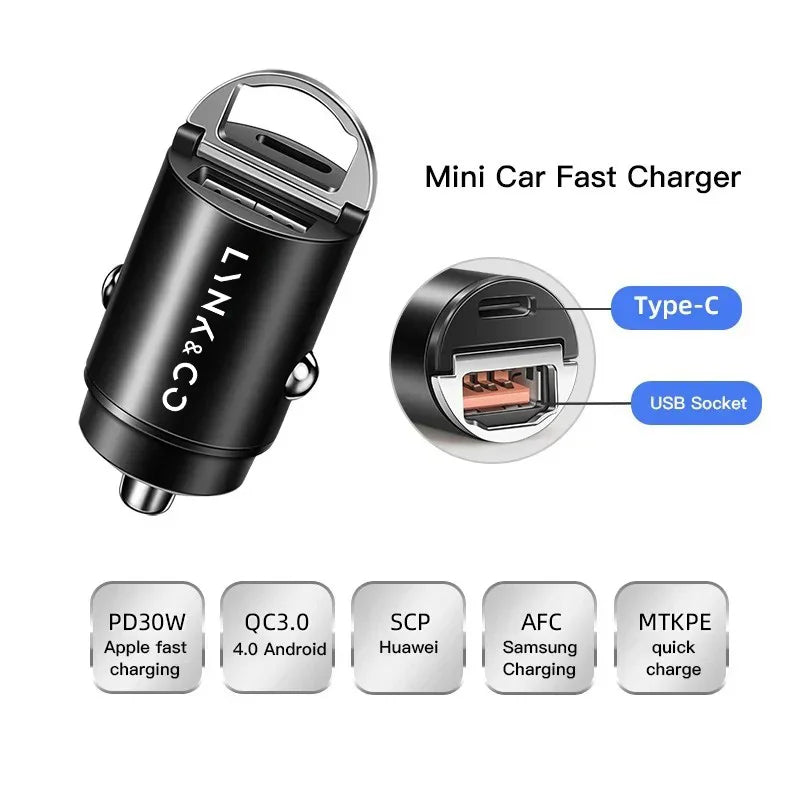 Allume-cigare de voiture, chargeur rapide, adaptateur USB PD type-c, prise de conversion pour LynkCo Lynk & Co Lynk Co 01 1 05 06 5 6 3 03, accessoires