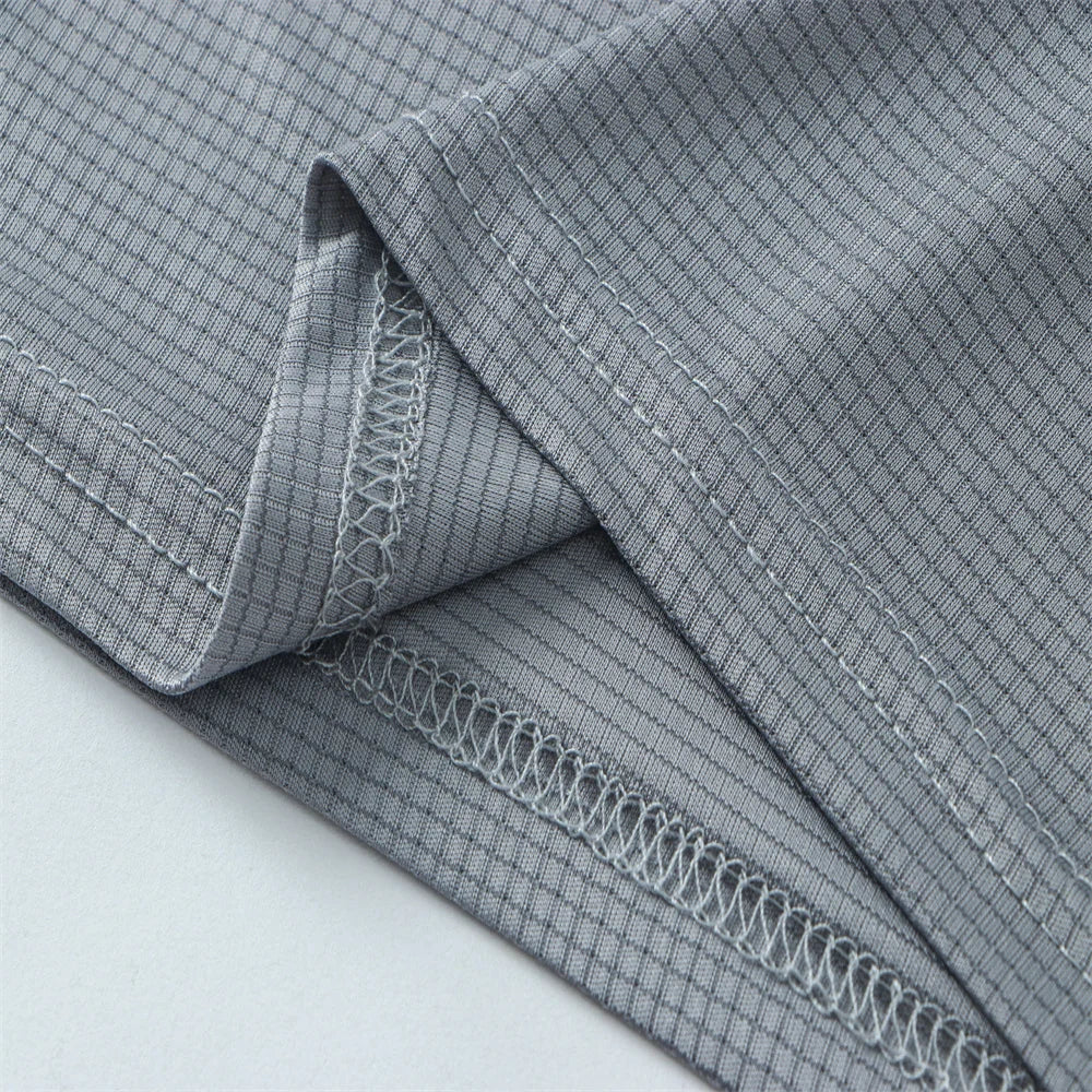 تي شيرت رجالي صيفي عالي المرونة ومسامي من الحرير الثلجي بأكمام قصيرة، قمصان علوية كاجوال سريعة الجفاف، قميص جري، ملابس رجالية