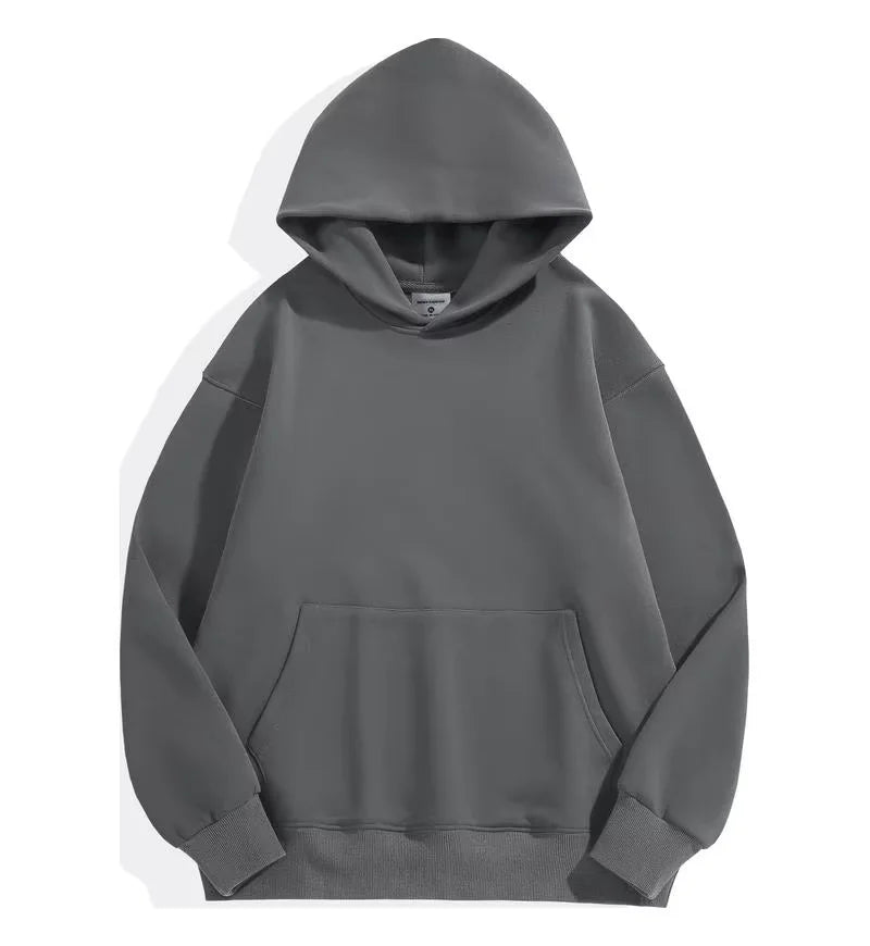 500GSM poids lourd mode hommes sweats à capuche nouveau automne hiver décontracté épais coton hommes haut couleur unie sweat à capuche mâle