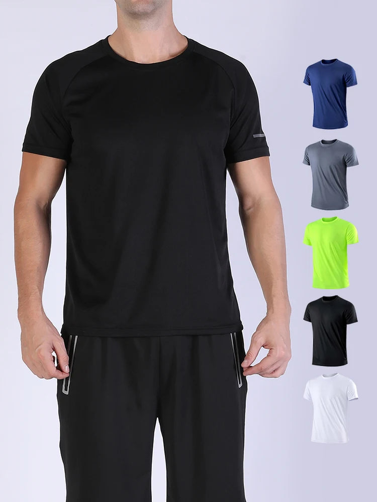 T-shirt de sport à séchage rapide ultraléger pour hommes, haut léger respirant, document solide, entraînement de fitness, entraînement, course à pied, salle de sport, 7 pièces
