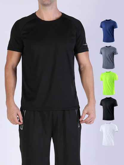 T-shirt de sport à séchage rapide ultraléger pour hommes, haut léger respirant, document solide, entraînement de fitness, entraînement, course à pied, salle de sport, 7 pièces