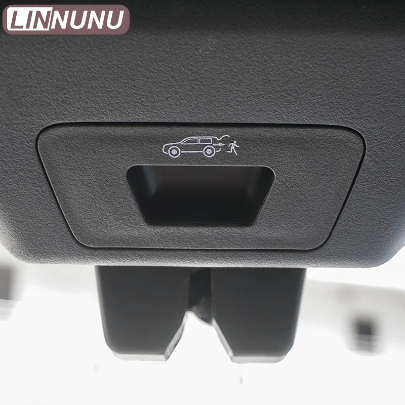 LINNUNU couvercle de commutateur de déverrouillage du couvercle du coffre adapté pour Lynk & co 01 bouton de coffre interne trappe arrière serrure hayon hayon hayon poignée de verrouillage