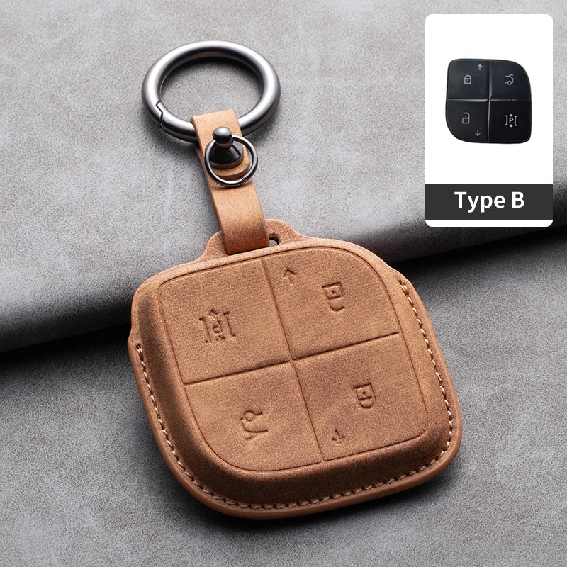 Convient pour LYNK & CO 08 2022 2023 2024 housse de clé télécommande intelligente de voiture en cuir coque de Protection de clé de voiture accessoires de décoration