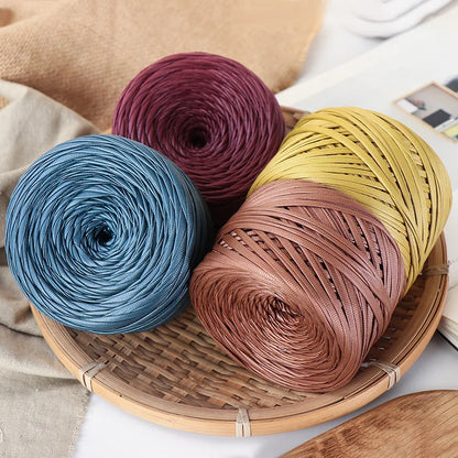 Fil en cuir synthétique mat Nappa 200g/rouleau, fil à tricoter et à crocheter pour sacs faits main et artisanat