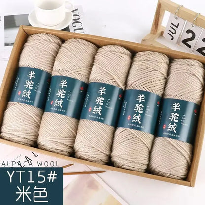 Fil de laine d'alpaga et cachemire, 500 g/ensemble, pour vêtements au Crochet, chapeaux, gants, moyennement épais, 3 plis, fil de laine tricoté à la main de haute qualité, gonflé