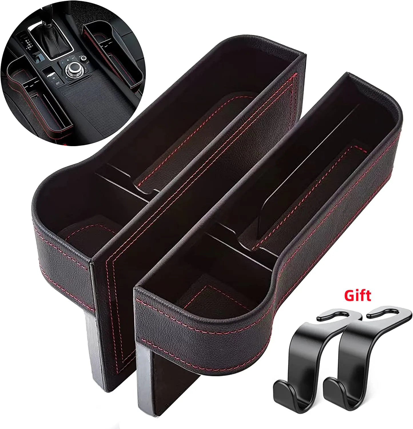 Gestionnaire multifonctionnel de remplissage d'écart de siège de voiture, cuir, boîte de rangement, accessoires automobiles