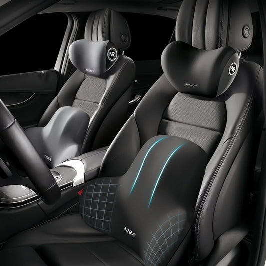 Ensemble d'oreillers de soutien lombaire et de nuque pour siège de voiture, appui-tête et soutien lombaire pour chaise de bureau et chaise de gaming