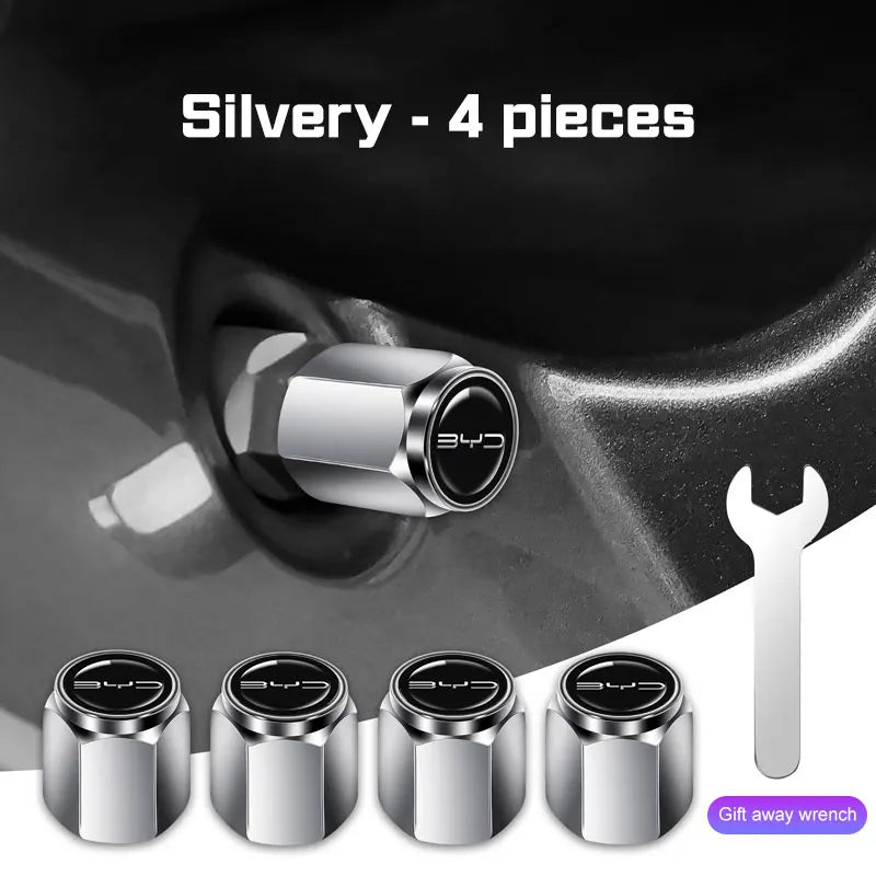 Bouchons de Valve de pneu de roue de voiture, couvercle de tige de pneu pour BYD Seagull M6 G3 G5 T3 F3 S6 Han Tang Dm/Qin PLUS/Song Pro/Yuan Dolphin Sealion 7