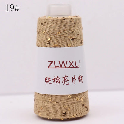   Блэк – fil de coton à paillettes, 100g, 800M, 3mm, décoration tricotée, crochet à la main, tricot jaune