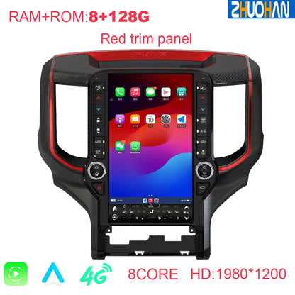 Autoradio Android 13 de 13.6 pouces, pour Dodge RAM 1500 2500 3500 2019 – 2022, lecteur multimédia stéréo automatique, écran tactile GPS