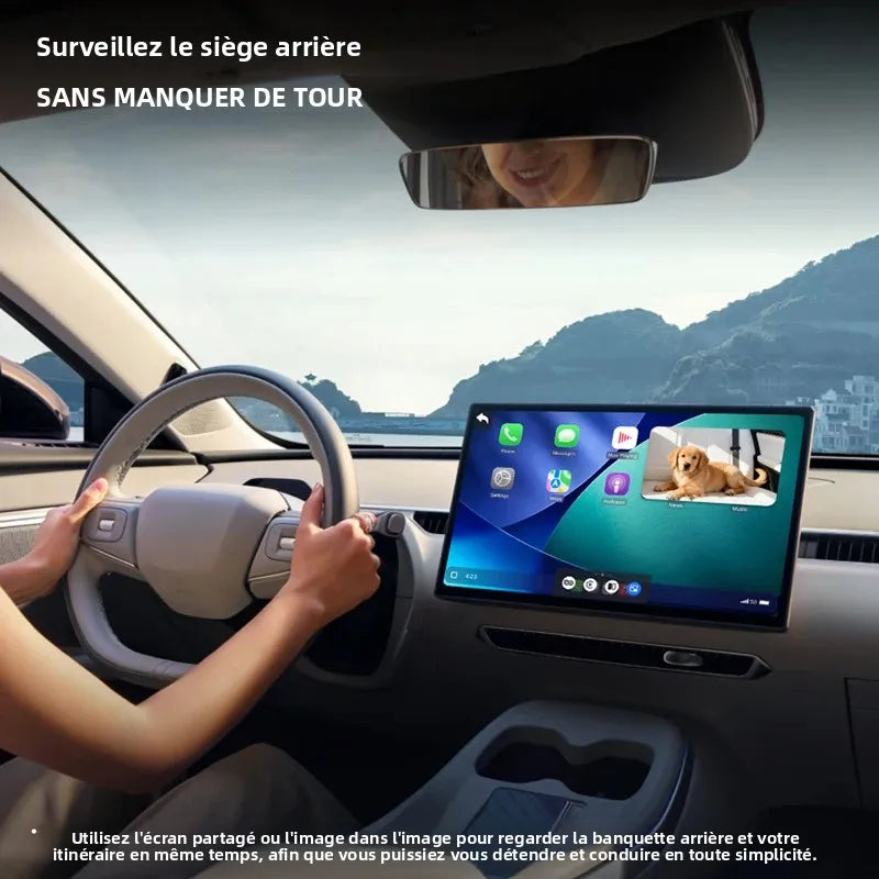 Ottocast Cabin Care Adaptateur Carplay sans fil Caméra de voiture pour bébé pour siège arrière 1080P 150 °   Moniteur de siège arrière à vision nocturne grand angle