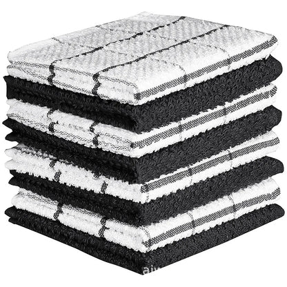 Chiffons de cuisine en coton à carreaux, chiffons de cuisine, essuie-mains, débarbouillettes super douces et absorbantes, 12x12in, 6 paquets