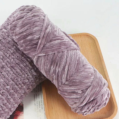 Fil de velours doux en Chenille, mélange de laine tricotée au Crochet, écharpe faite à la main, manteau, couverture et chapeau pour bébé, 95g