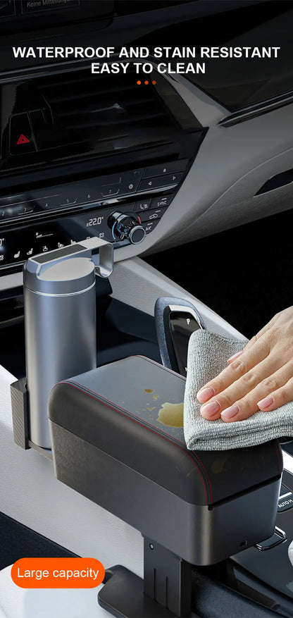 SEAMETAL – boîte d'accoudoir de voiture, organisateur de repose-coude à hauteur réglable, boîte de rangement universelle pour repose-bras intérieur, organisateur d'espace de siège