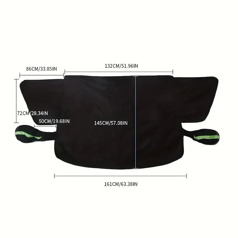 Housse de neige pour pare-brise de voiture à sangle magnétique et fixe – Protecteur de pare-brise toutes saisons en tissu Oxford robuste avec protection UV/soleil