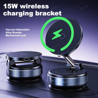 360 °   Ventouse à vide rotative pour iPhone série 12-17, charge rapide, chargeur sans fil magnétique Super puissant pour voiture, support pour téléphone