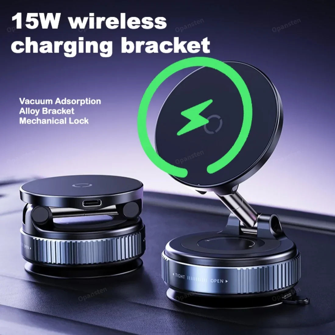 360 °   Ventouse à vide rotative pour iPhone série 12-17, charge rapide, chargeur sans fil magnétique Super puissant pour voiture, support pour téléphone