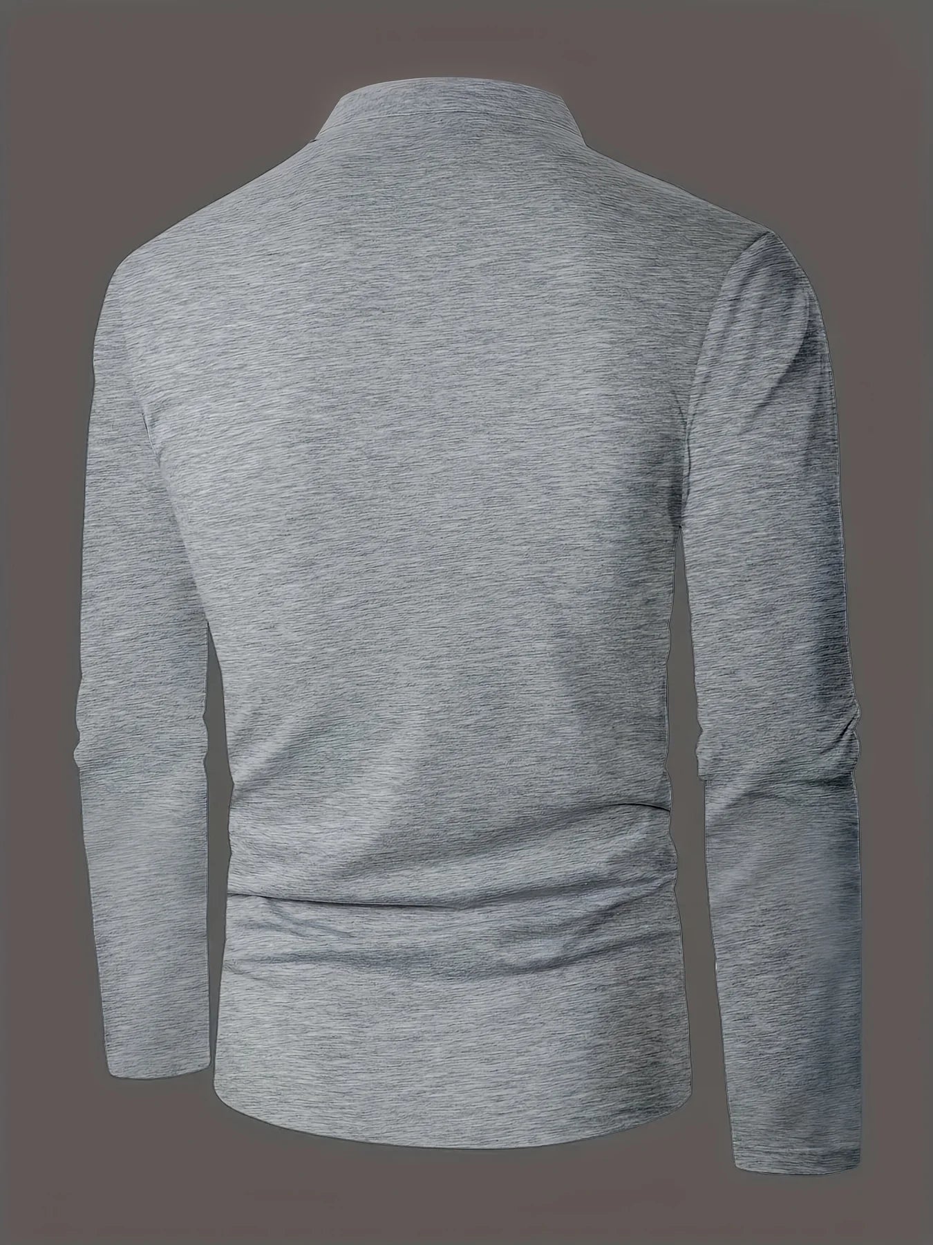 Un polo élégant à col rond pour hommes, uni épissé, adapté à porter à la maison en été, automne et hiver