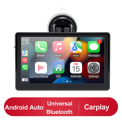 Autoradio Portable CarPlay Android Auto, lecteur vidéo multimédia de 7 pouces, écran tactile avec USB AUX pour caméra de recul