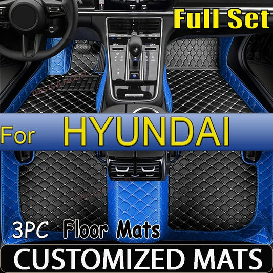 Tapis de sol de voiture en cuir sur mesure pour HYUNDAI, tapis, tapis, repose-pieds, accessoires, détails intérieurs, coupé Genesis, Fête 20, Fête 25, Fête 35