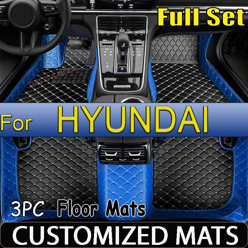 Tapis de sol de voiture en cuir sur mesure pour HYUNDAI, tapis, tapis, repose-pieds, accessoires, détails intérieurs, coupé Genesis, Fête 20, Fête 25, Fête 35