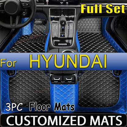 Tapis de sol de voiture en cuir sur mesure pour HYUNDAI, tapis, tapis, repose-pieds, accessoires, détails intérieurs, coupé Genesis, Fête 20, Fête 25, Fête 35